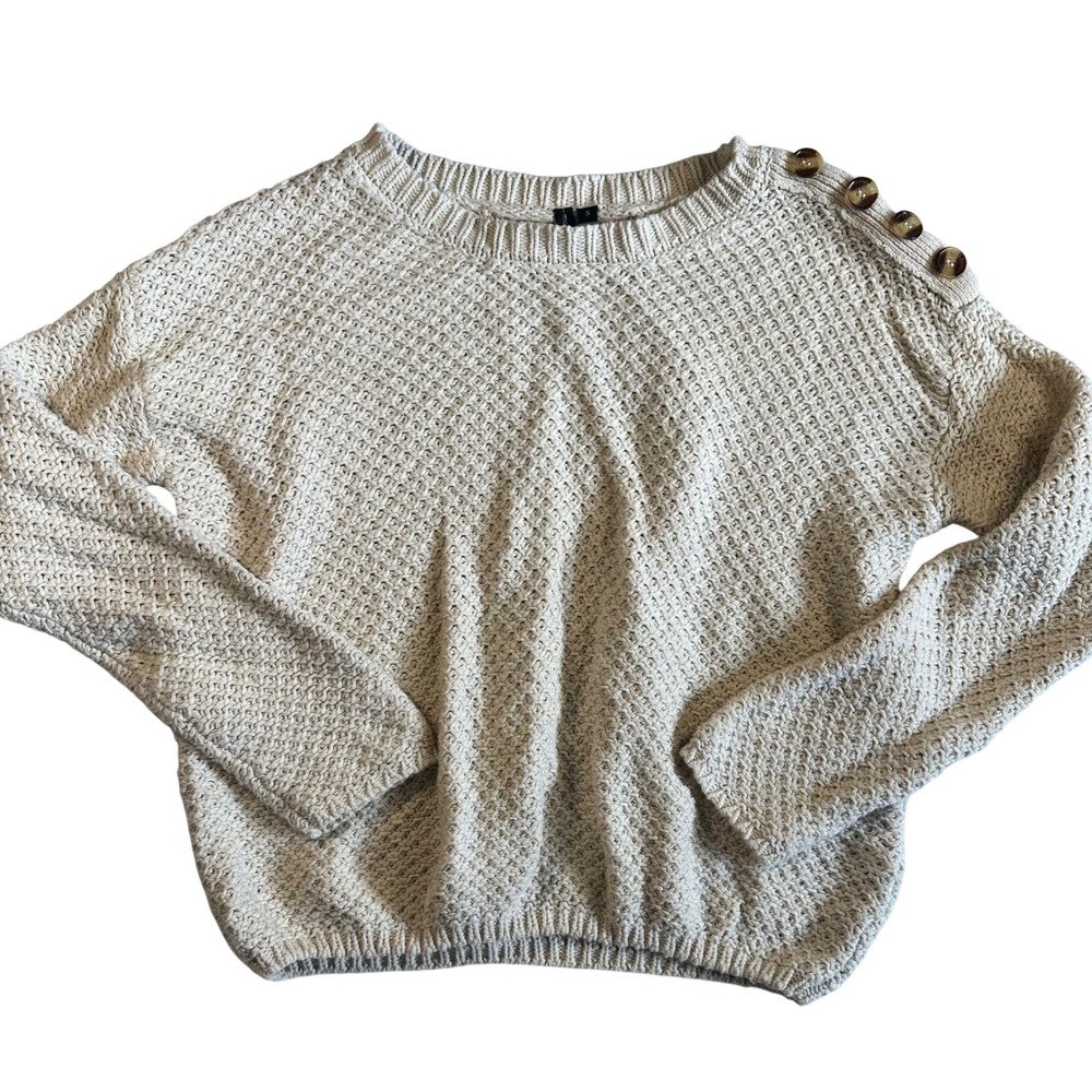 Moon&Madison Cream Colored Knitted Sweater Size Small